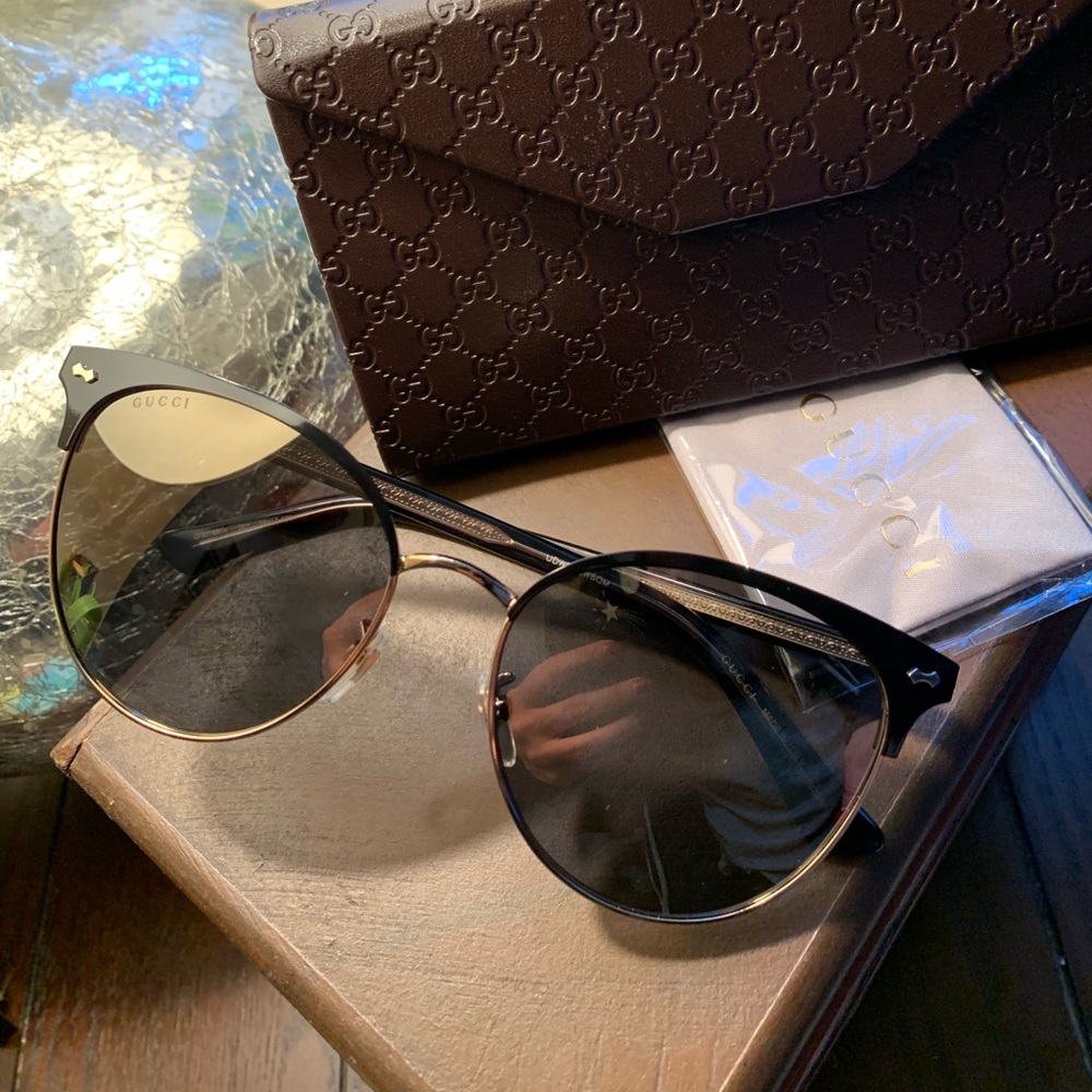 ⛔️SOLD⛔️Authentic Gucci 58 UNISEX Acetate/Metal - Picture 5 of 8